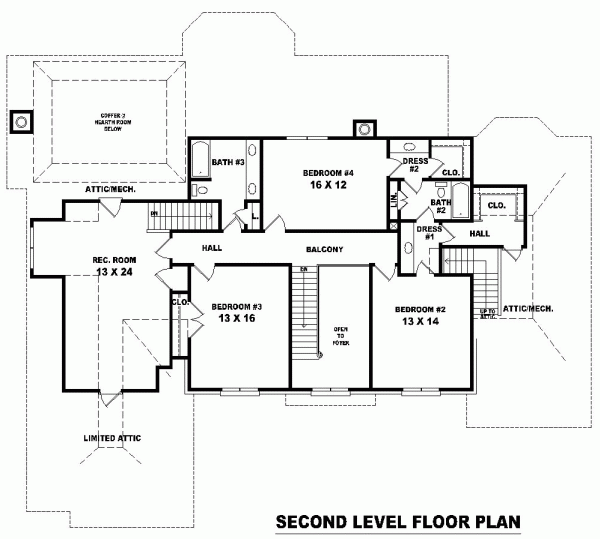 Second Floor Plan for House Plan #494172