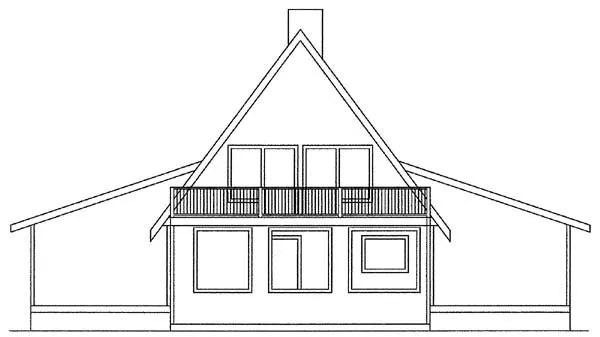 Rear Elevation for House Plan #163901