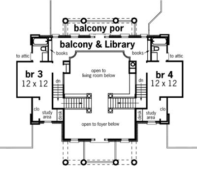 Second Floor Plan for House Plan #480024