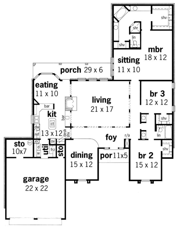 Main Floor Plan for House Plan #486012