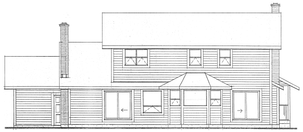 Rear Elevation for House Plan #200272