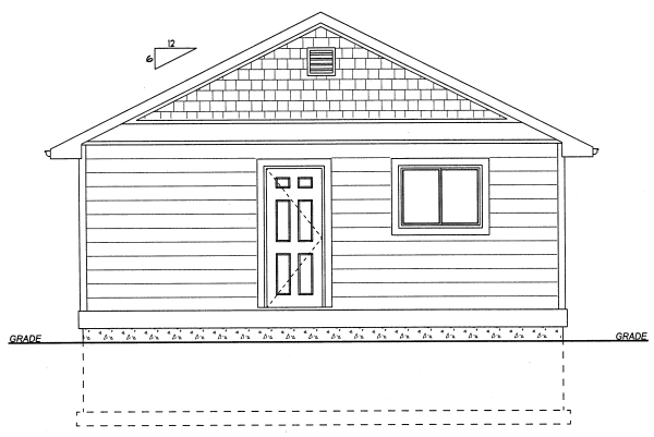 Rear Elevation for House Plan #195071