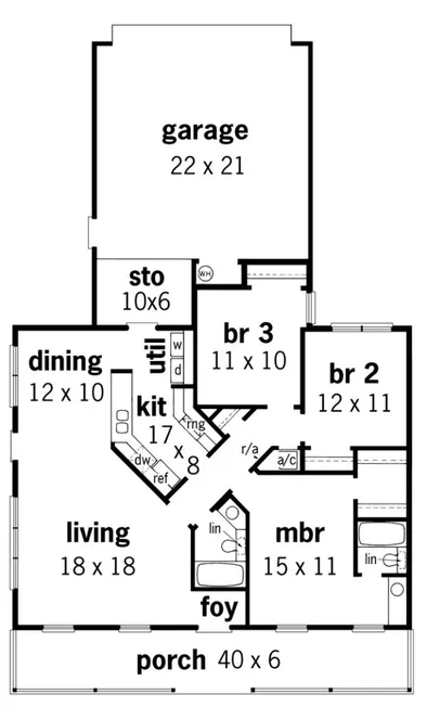 Main Floor Plan for House Plan #487121