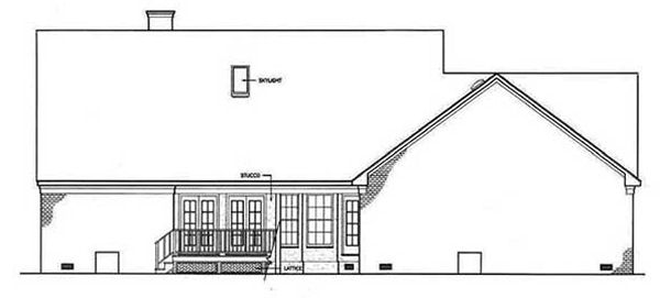 Rear Elevation for House Plan #481002