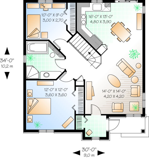 Main Floor Plan for House Plan #141212