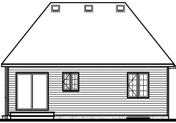 Rear Elevation for House Plan #141212