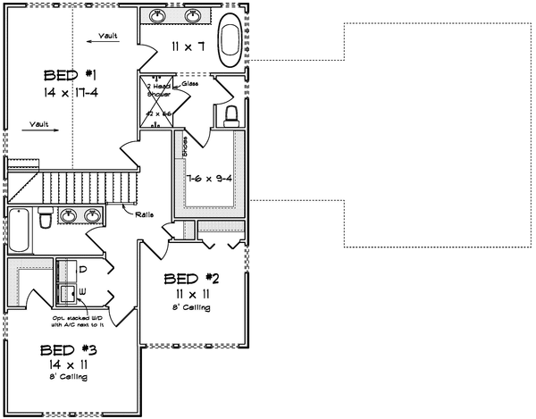 Second Floor Plan for House Plan #245722