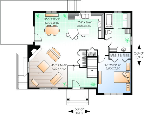 Main Floor Plan for House Plan #141312