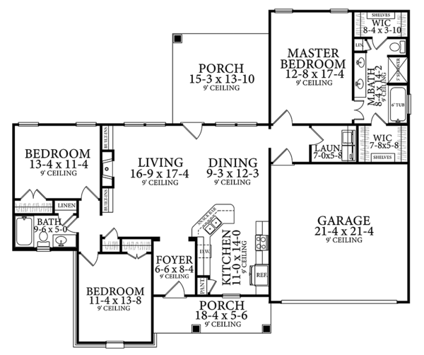 Main Floor Plan for House Plan #871361