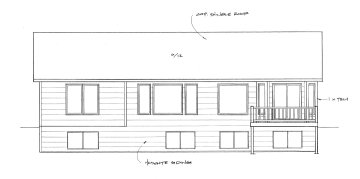 Rear Elevation for House Plan #350041