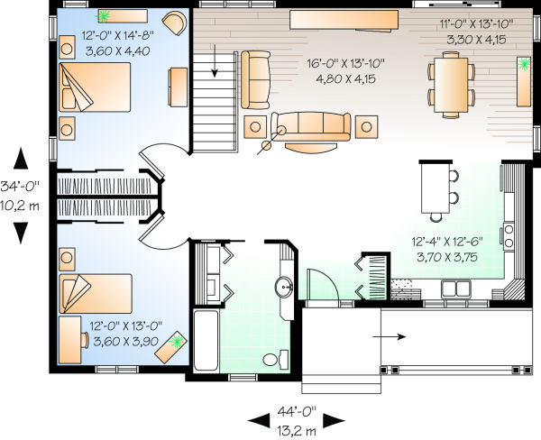 Main Floor Plan for House Plan #148712