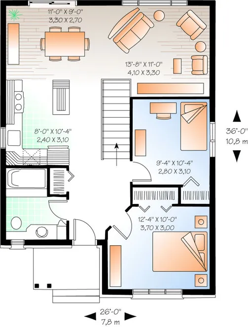 Main Floor Plan for House Plan #144812