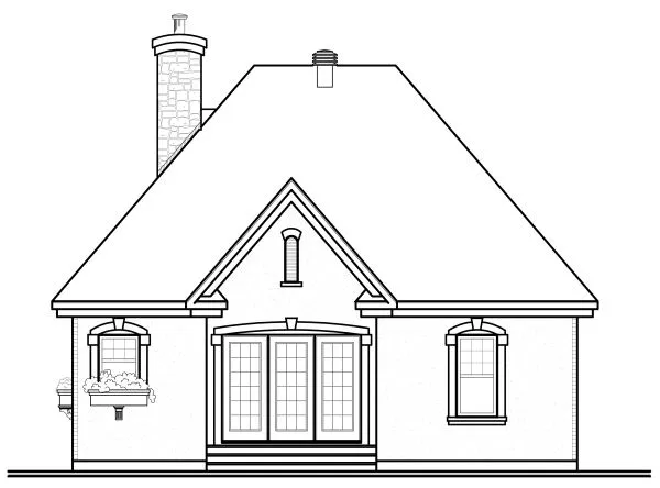 Rear Elevation for House Plan #147812