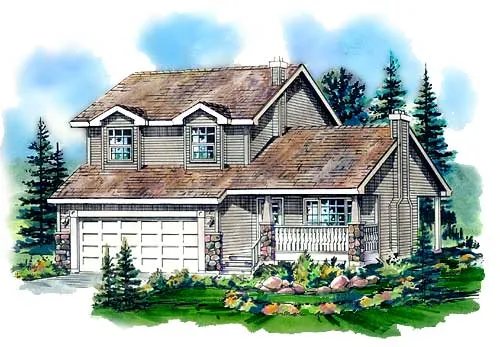 Full Rendering for House Plan #132213