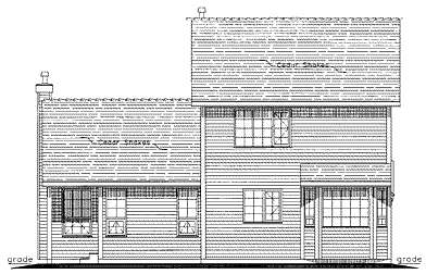 Rear Elevation for House Plan #132213