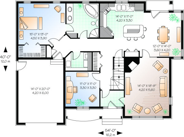 Main Floor Plan for House Plan #145062