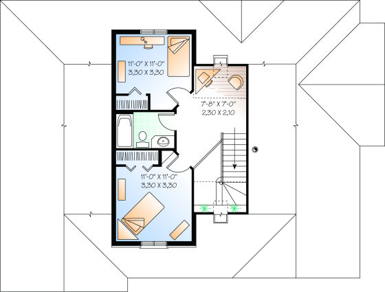 Second Floor Plan for House Plan #145062