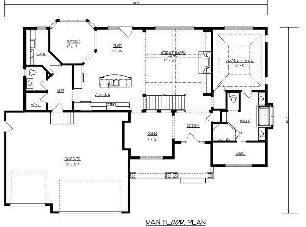 Main Floor Plan for House Plan #298092