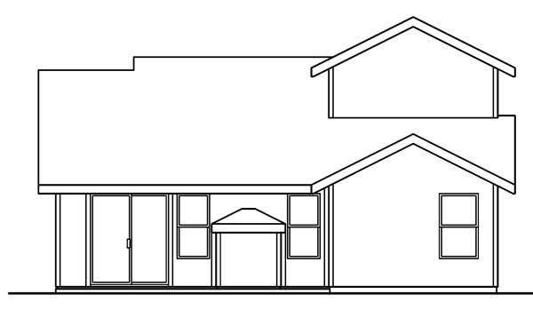 Rear Elevation for House Plan #344233