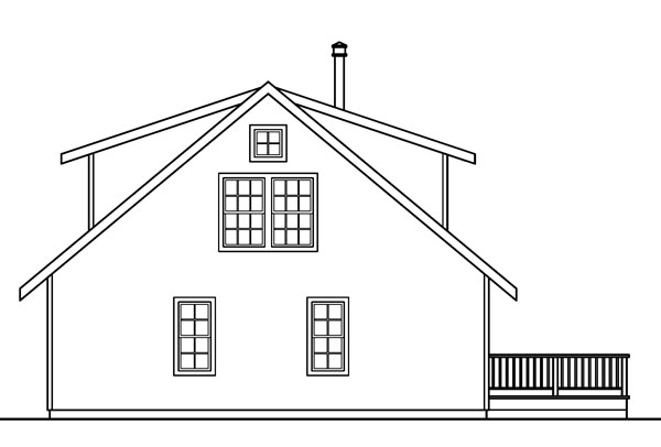 Rear Elevation for House Plan #343328