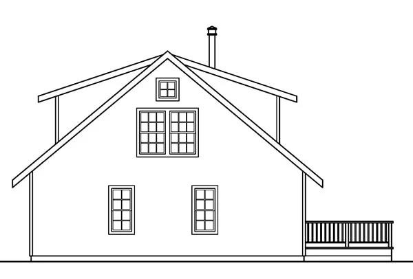 Rear Elevation for House Plan #343328