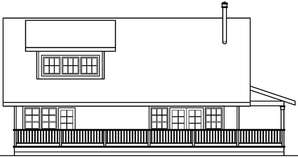 Left Elevation for House Plan #343328