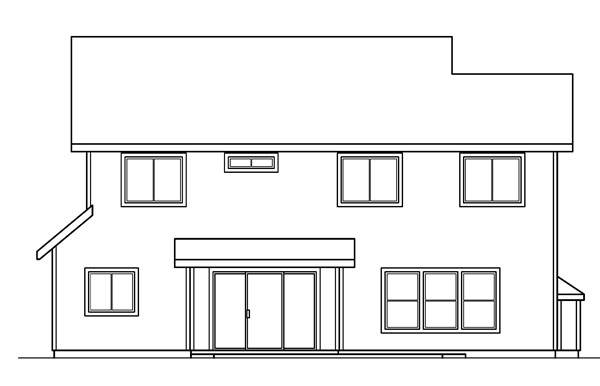 Rear Elevation for House Plan #341333