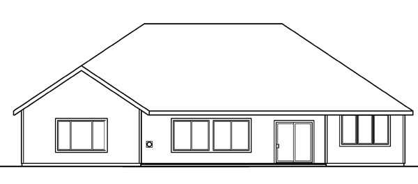 Rear Elevation for House Plan #346333