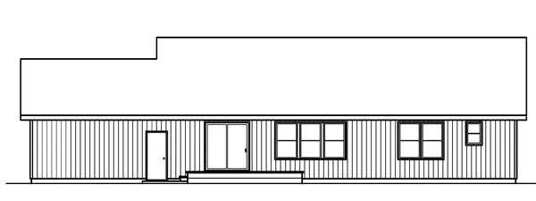 Rear Elevation for House Plan #349333