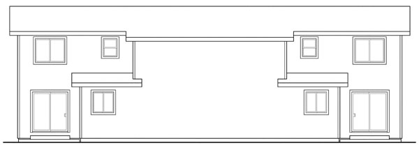 Rear Elevation for House Plan #345006