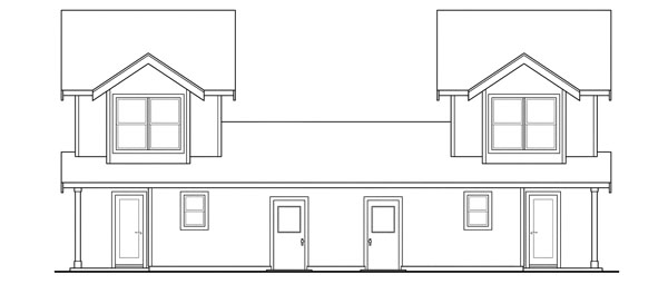 Rear Elevation for House Plan #346106
