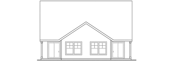 Rear Elevation for House Plan #342106