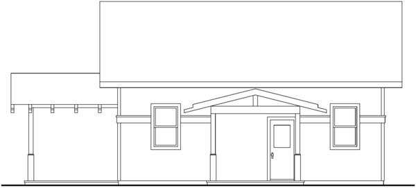 Rear Elevation for House Plan #348943