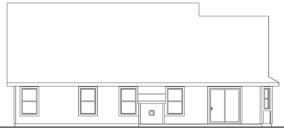 Rear Elevation for House Plan #342653