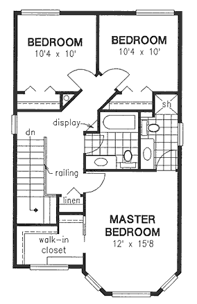 Second Floor Plan for House Plan #133124