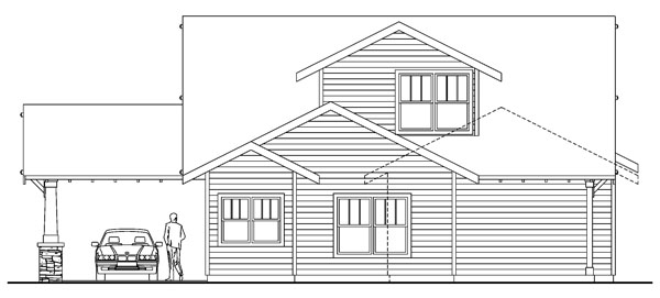 Rear Elevation for House Plan #345753