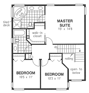 Second Floor Plan for House Plan #130324
