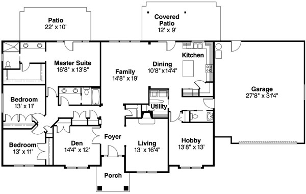 Main Floor Plan for House Plan #349533