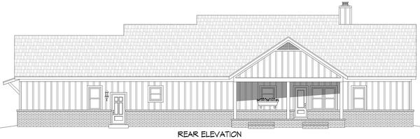 Rear Elevation for House Plan #694891