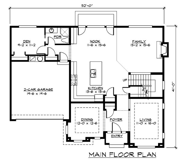 Main Floor Plan for House Plan #335923
