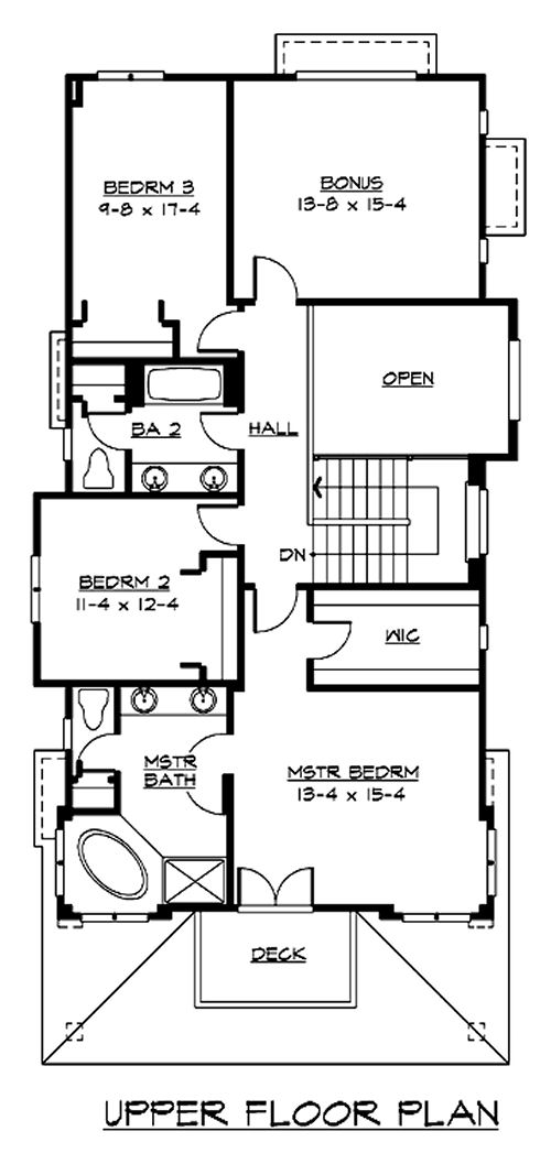 Second Floor Plan for House Plan #332505