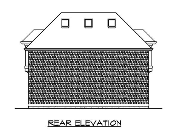 Rear Elevation for House Plan #335570