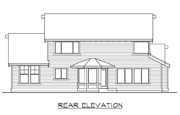 Rear Elevation for House Plan #330522