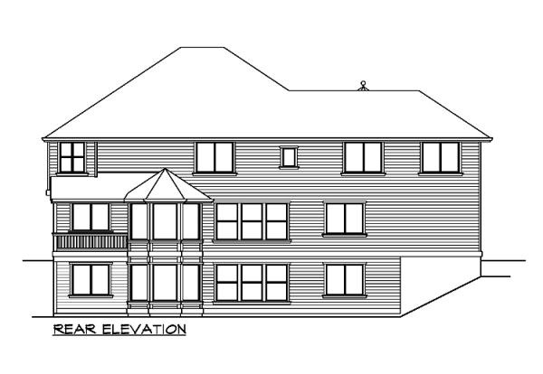 Rear Elevation for House Plan #335264