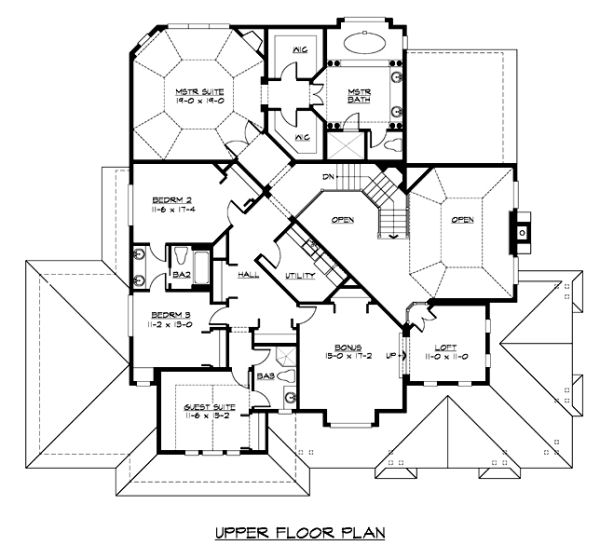 Second Floor Plan for House Plan #330344