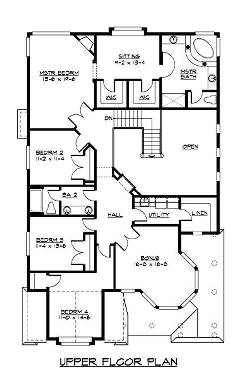 Second Floor Plan for House Plan #335143