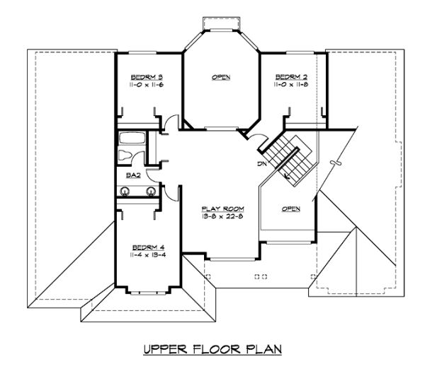 Second Floor Plan for House Plan #330403