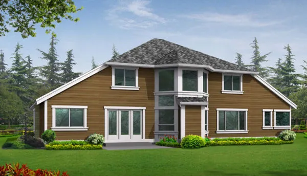 Rear Elevation for House Plan #330403