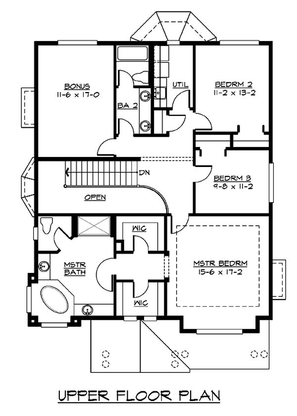 Second Floor Plan for House Plan #335992