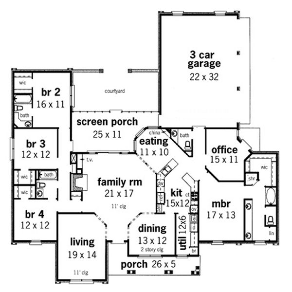 Main Floor Plan for House Plan #481162